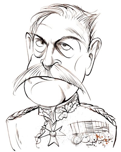 Caricatura del Primer Conde Haig de Bernersyde, Mariscal de Campo Británico (1861-1928) de Neale Osborne